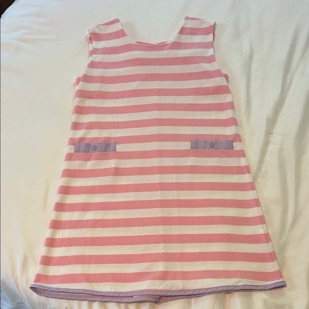 Beaufort Bonnet Company Striped Pink and White Girls Dress